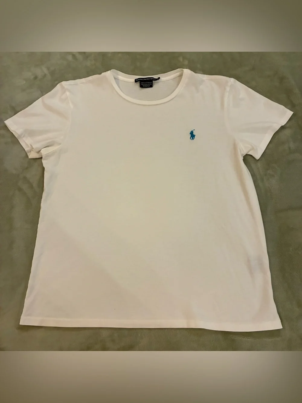 Boys Ralph Sport Brand Lauren Classic White Polo Pony Crew Neck T-Shirt Size XL
